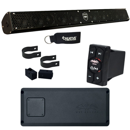 Wet Sounds STX-MICRO-4 Powersports Amp, Stealth-10-Core Soundbar & WW-BTVC Bluetooth Rocker Switch Receiver / Controller