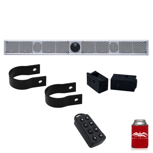 Wet Sounds Stealth 10 Ultra HD White + UTV Mounting Kit, Slider bracket and Round 2" Tube clamp