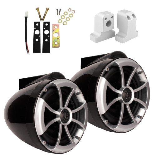 Wet Sounds for Supra FxONE - ICON8-BX ICON 8" X-Mount Tower Speakers - Pair Black w/ Supra FxONE Upper Tower Brackets
