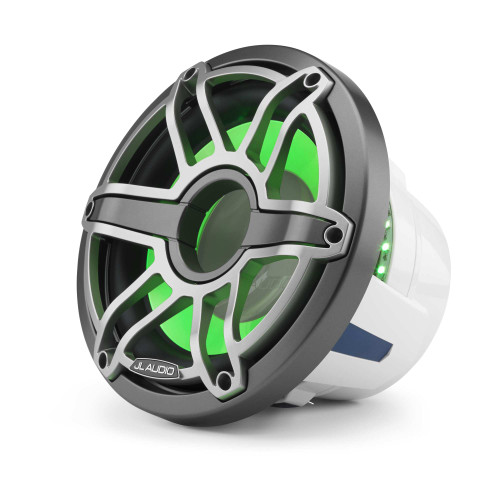 JL Audio 10-Inch M6 Marine Infinite Baffle Subwoofer, RGB LED, Gunmetal & Titanium, Sport Grille - M6-10IB-S-GmTi-i-4