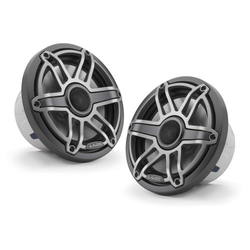 JL Audio 7.7-Inch M6 Marine Coaxial Speaker System, Gunmetal & Titanium, Sport Grille - SKU: M6-770X-S-GmTi