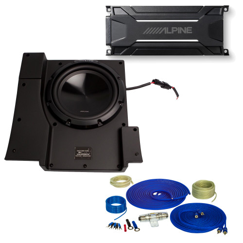 Alpine SBV-10-WRA 10-Inch Subwoofer for 2007-2018 Jeep Wrangler with KTA-30MW Amplifier, wire kit