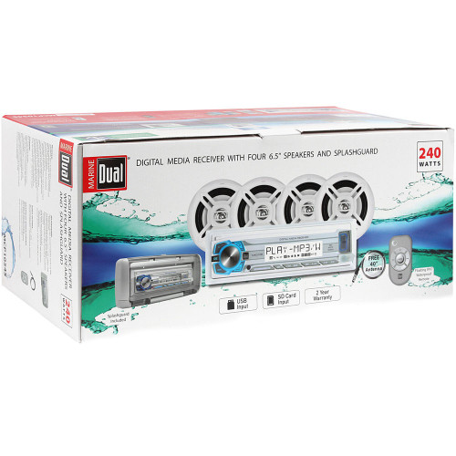 DUAL MCP1054 - Digital Media Receiver with Splashguard and 4 Speakers - Open Box
