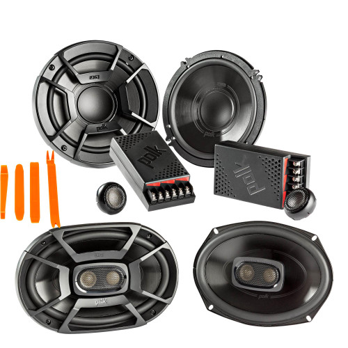 Polk Audio - A Pair Of DB6502 6.5" Components and A Pair Of DB692 6x9" Coax Speakers - Bundle Includes 2 Pair