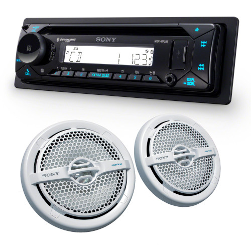 Sony MEX-M72BT Marine Bluetooth/CD Receiver & A Pair of XS-MP1611 6.5" Marine Dual Cone Speakers