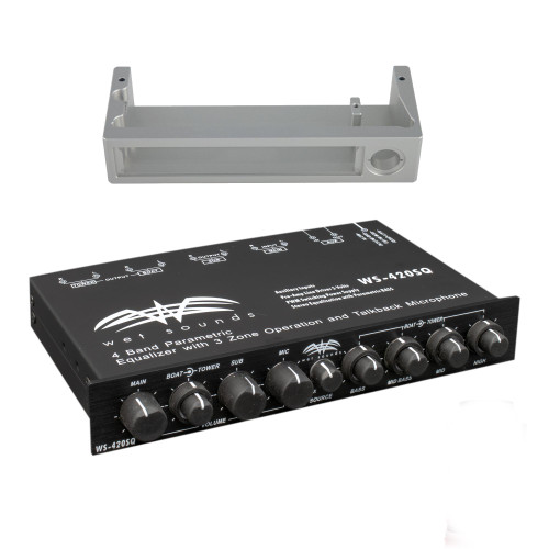 Wet Sounds WS-420SQ 3-Zone Equalizer With WS-EQUDM-S Silver Under Dash Mount