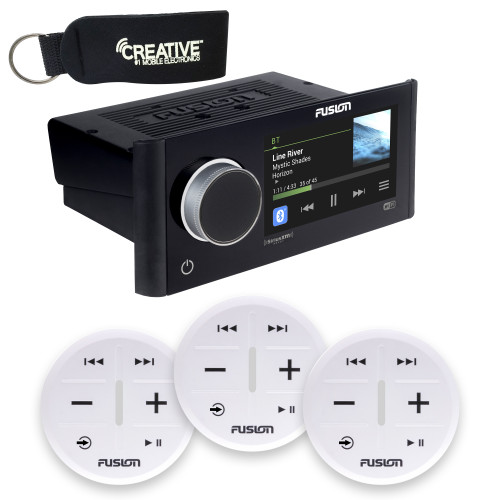 Fusion MS-RA770 Apollo Touchscreen Marine Entertainment System With Three Wireless Remotes For Three Zones - White