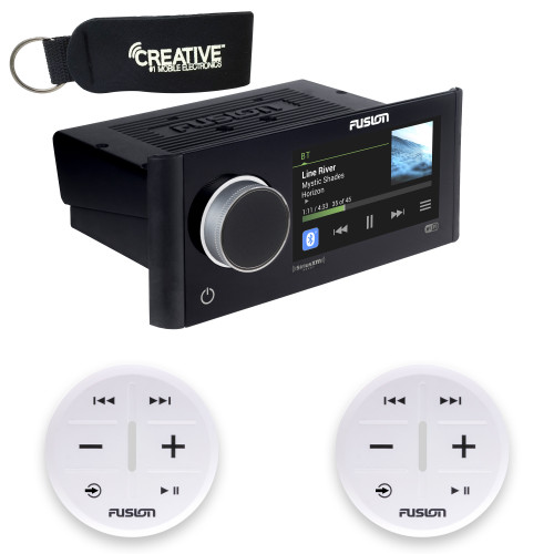 Fusion MS-RA770 Apollo Touchscreen Marine Entertainment System With Two Wireless Remotes For Dual Zones - White