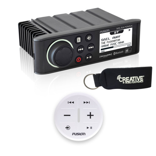 Fusion MS-RA70NSX Marine Entertainment System With Wireless Remote - White