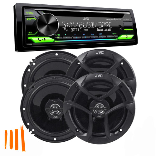 JVC KD-T915BTS - CD, Bluetooth, Dual USB, AUX, Amazon Alexa, SirusXM Ready + Two Pairs Of JVC 6.5" Speakers