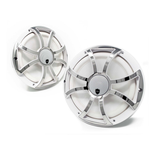 Wet Sounds REVO 10CX XS-W-SS White & Stainless XS Grill 10 Inch Marine High Performance LED Speakers - Used Very Good
