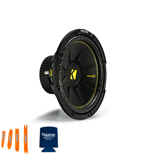 Kicker 12 Inch Bass Bundle 2 44CWCS124 Subwoofers with CXA8001 and