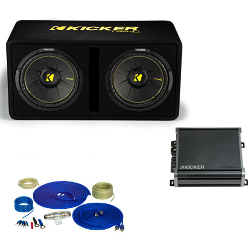 Kicker 12 Inch Comp Bass Package 44VCW122 with CXA4001 and amp