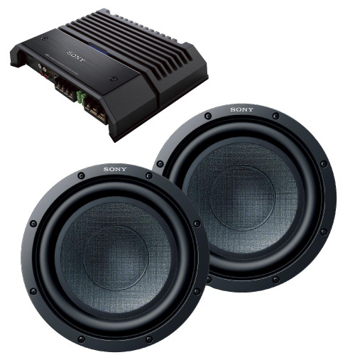 Sony Bass Package - Two 10" xs-gsw101 Subwoofers with Sony xm-gs100 Amplifier