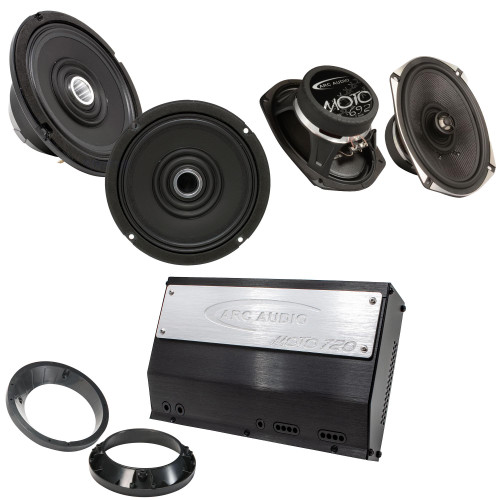 ARC Audio MOTO602-HD 6.5" Coax with MOTO692 6x9" Coax and MOTO720 Amplifier Bundle Compatible With Harley
