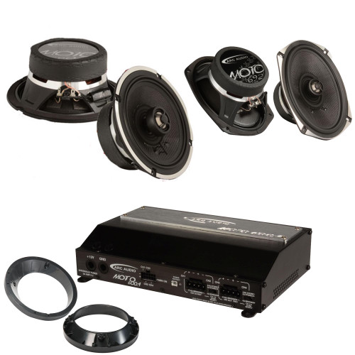 ARC Audio MOTO602V2 6.5" Coax with MOTO692 6x9" Coax and MOTO600.4 AMP Bundle Compatible With Harley