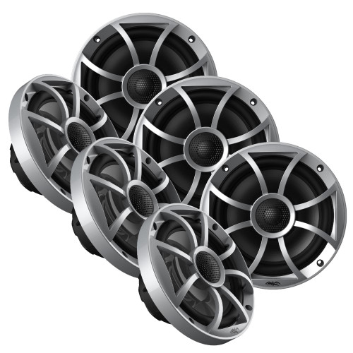 Wet Sounds OE-65ic-S 6.5" OEM Replacement Speakers with Silver Grill 3 Pair