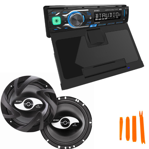 Jensen MPQ914 Single Din Media Receiver With QI Wireless Charging and Jensen JS265 JS-Series 6.5" speakers