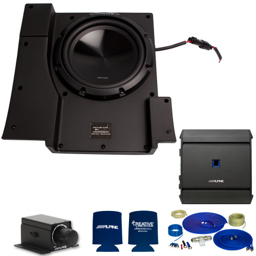 Alpine SBV-10-WRA 10-Inch Subwoofer for 2007-2018 Jeep Wrangler with S-A60M Amplifier, wire kit and bass knob