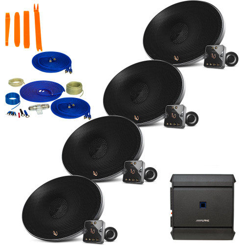Infinity 2-Pair Primus PR9610CS 6x9" Component speakers with Alpine S-A32F 320W 4-Ch Amp and Wiring