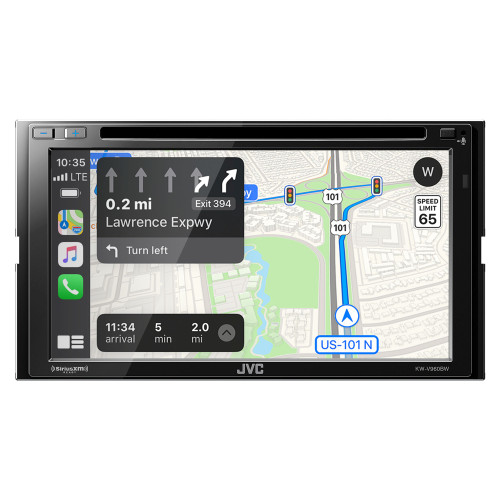 JVC KW-V960BW Works with Wireless CarPlay, Wireless Android Auto, CD/DVD AV Receiver, High-Res Audio, 4-Camera Input