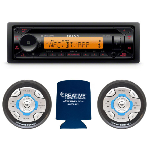 Sony MEX-M72BT Marine CD Receiver with BLUETOOTH and Two CPS SRC2 Wired Marine Remotes for Sony Radios