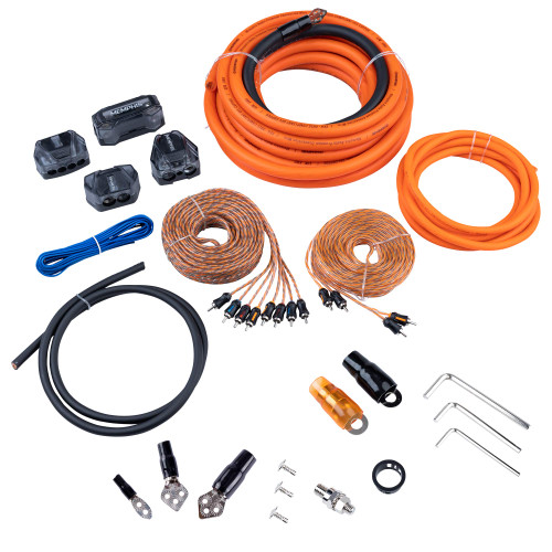 Memphis Audio 0GKIT 0-Gauge Amp Install Kit With ANL Fuse Holder With One 250A Fuse, And A Pair Of ETP-17 17-Foot RCAs