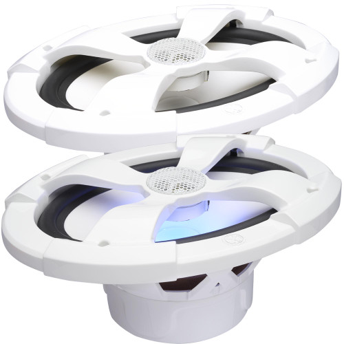 PowerBass XL-69M - 6x9" Marine Coaxial Speakers with RGB LEDs - Pair