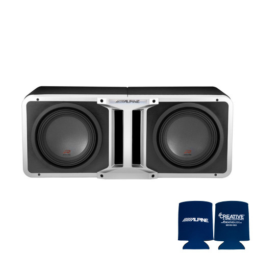 Alpine Pair of R-SB12V Pre-Loaded R-Series 12-inch Subwoofer Enclosures, with KTX-H12 Linking kit