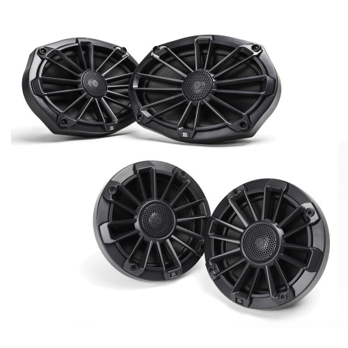 MB Quart Bundle- 1 Pair of NP1-169 Nautic Premium 6x9" Marine Speakers & 1 Pair of NP1-116 Nautic Premium 6.5" Marine Speakers (Black Frame with Black, Silver, White Grills Included)