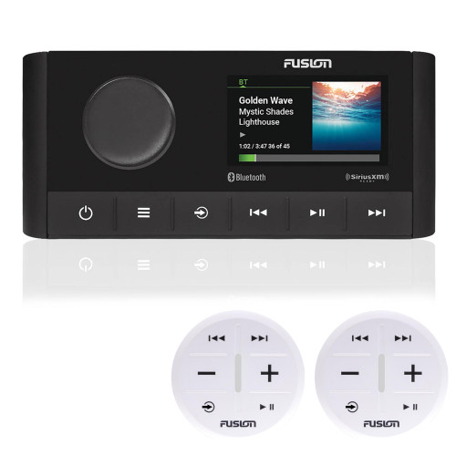 Fusion MS-RA210 Marine Entertainment System with (2) ARX70W White Wireless Remotes