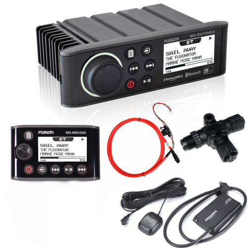 Fusion MS-RA70NSX, with SXV300V1 Sirius XM Tuner, and MS-NRX300 Wired LCD Remote