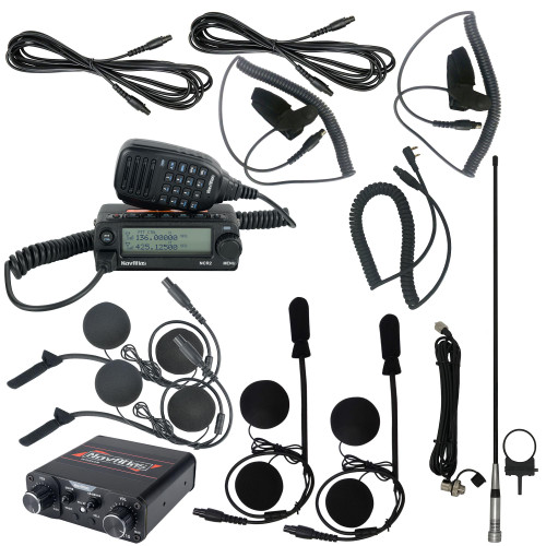 NavAtlas NIRIH4 4 Person Powersports Front Rear Intercom In Helmet Bundle 1 NNT10 Intercom, 4 NH100 In-Helmet Headsets