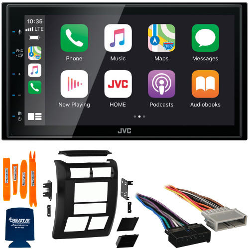 JVC Bundle - Dash Kit, Wiring Harness and Antenna Adaptor with JVC KW-M56BT 6.8" Apple CarPlay/Android Auto Digital Media Receiver, Compatible with Jeep Wrangler, 97-02