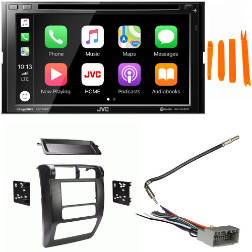 JVC Bundle - JVC KW-V950BT 6.8" Apple CarPlay/Android Auto Digital Media Receiver with Dash Kit, Wiring Harness and Antenna Adaptor, Compatible with Wrangler, 03-06