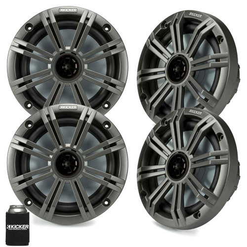 Kicker 6.5" Charcoal Marine Speakers (QTY-4) 2 pairs of OEM replacement speakers