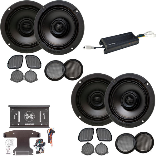 Memphis Audio MXAHDPRO4 4 6.5 Inch Speaker Motorcycle Audio compatible with Harley Davidson Direct OEM Kits