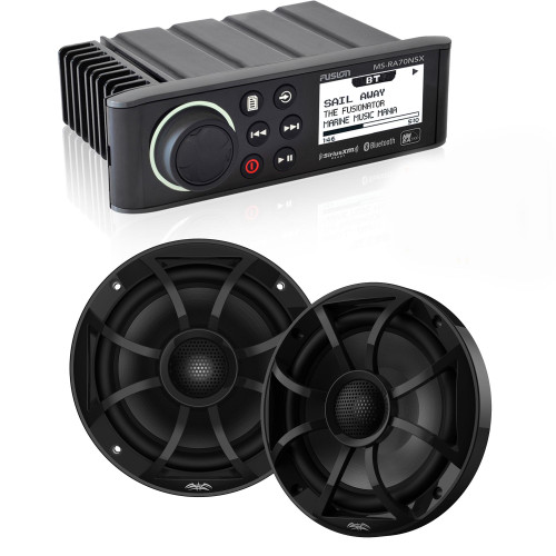 Fusion MS-RA70NSX Marine AM/FM/BT/NEMA2000 Stereo And Speakers Package