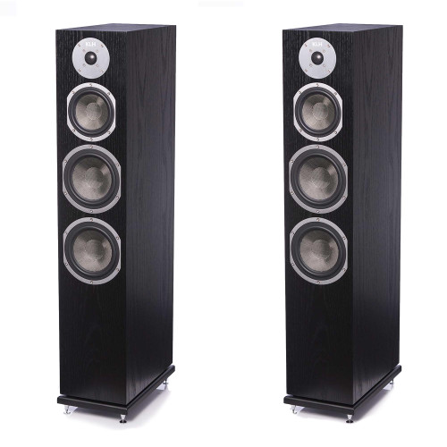 KLH Kendall Floorstanding Loudspeaker, 3-Way Bass Reflex with Woven Kevlar Drivers - Pair, Black Oak