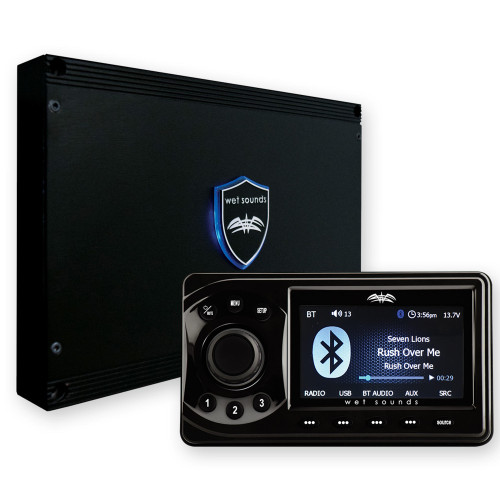 Wet Sounds WS-MC1: Marine Media System with Full-Color LCD Display, Bluetooth, 4-Zone Control. - Used Acceptable