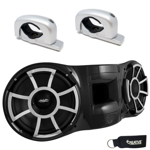 Wet Sounds REV410 Dual 10" Fixed Silver Aluminum Clamp Tower Speaker - Black - Used Very Good