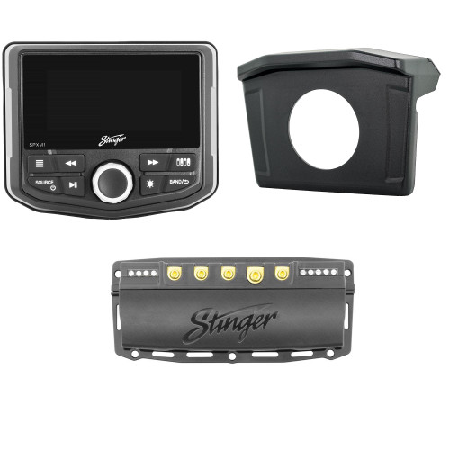 Stinger SPXM1 Marine/Powersports Media Player with SPXSH440 100 Amp Switch Hub and 2014-19 Ranger Dash Kit