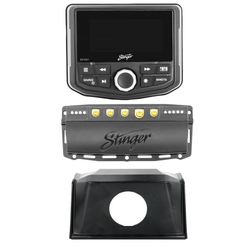 Stinger SPXM1 Marine/Powersports Media Player with SPXSH440 100 Amp Switch Hub and 2019-up RZR Dash Kit