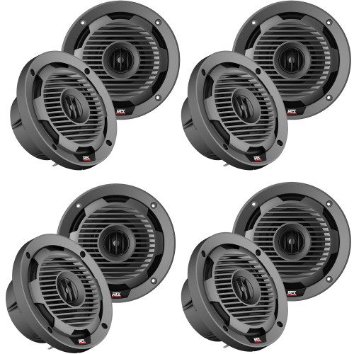 MTX Audio Bundle - 4 Pairs of WET65-C Wet Series 6.5" 65W RMS 4Ω Coaxial Speaker Pair - Charcoal