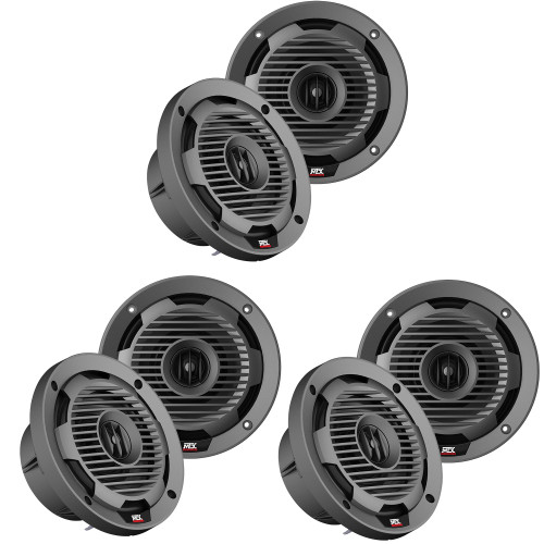 MTX Audio Bundle - 3 Pairs of WET65-C Wet Series 6.5" 65W RMS 4Ω Coaxial Speaker Pair - Charcoal