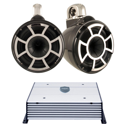Wet Sounds REV10 Tower Speakers with HTX4 Amplifier