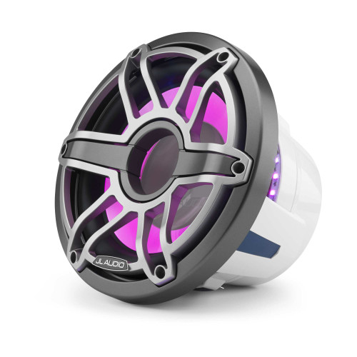 JL Audio 10-Inch M6 Marine Subwoofer, RGB LED, Gunmetal & Titanium, Sport Grille - SKU: M6-10W-S-GmTi-i-4 - Open Box