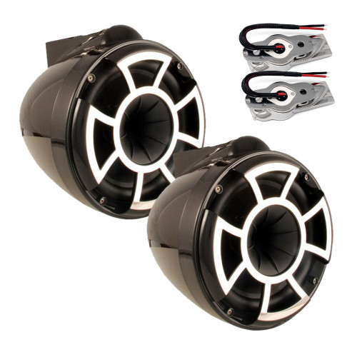 Wet Sounds REV8 8" Tower speakers with Stainless Swivel Base Mount (NO PIPE CLAMP)