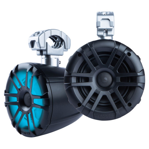 Memphis Audio MXA60TB 6.5" Coaxial Powersports Speaker Pods For Roll Bars, Black With LED - Used Good