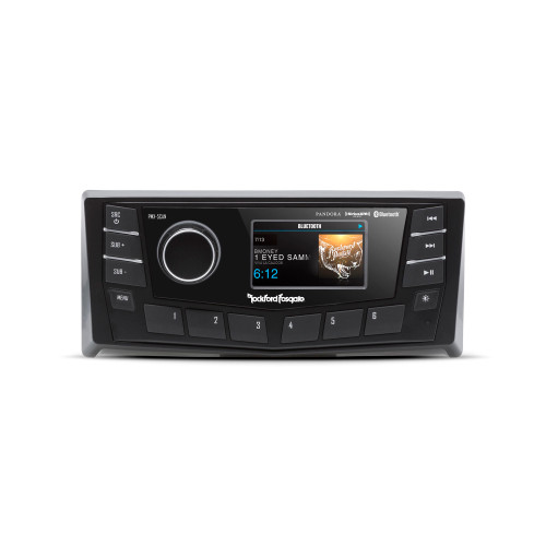 Rockford Fosgate PMX-5CAN 1.75 Din 2.7” Marine Wet Bonded Ipx6 Color Media Receiver, Nmea 2000 Protocol & Remote Compatible, 2 Zone Control